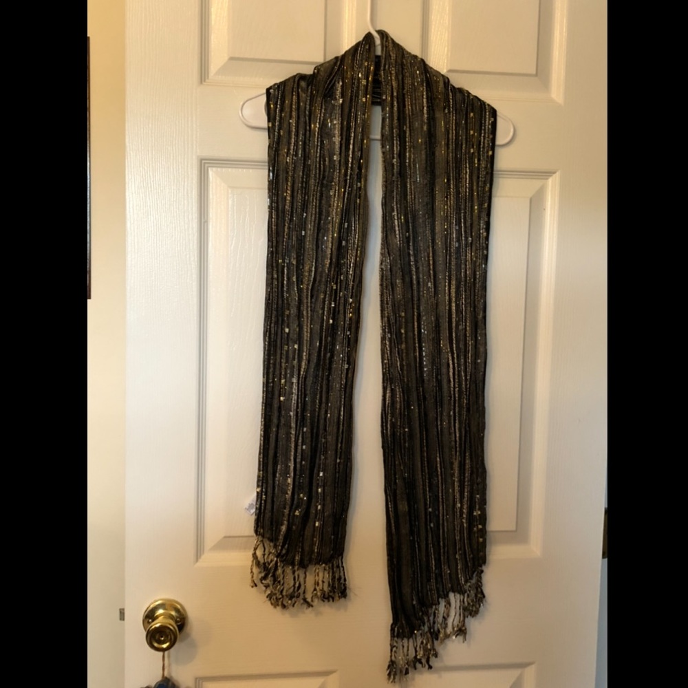 Navy Blue and Gold Scarf